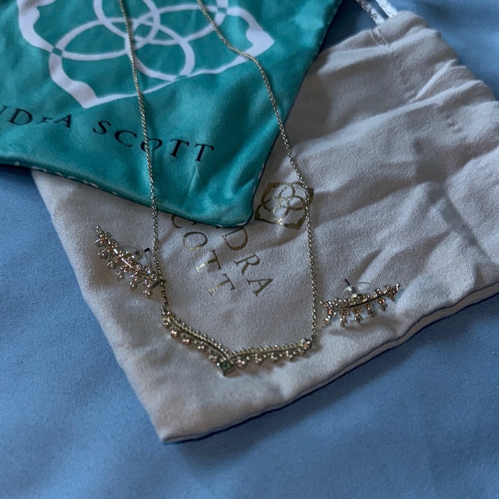 Kendra Scott Silver Necklace with Earrings